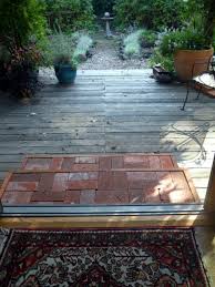build a brick step on a wood deck