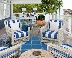 White Outdoor Wicker Seating With