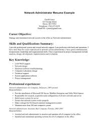 System Administrator Resume Objective Resume Samples Sample