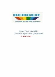 Berger Paints Plc Berger Ng Q12021