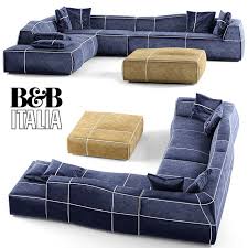 b b italia bend modular sofa 3d model