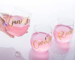 Personalized Stemless Plastic Wine