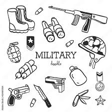 hand drawing styles for military items