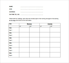 9 Blood Pressure Chart Templates Free Sample Example