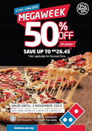 3 regular pizzas for rm40. It S The Much Awaited Domino S Megaweek Enjoy Pizzas At 50 Off Malaysian Foodie