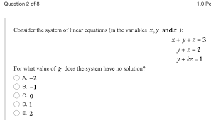 Solved Question 2 Of 8 1 0 Pc Consider