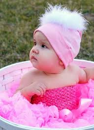 Baby Girl Tickled Sweet In Pink Baby Cotton Marabou Feathers Hat