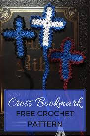 Here's my version which can be made and gifted with a bible. Cross Bookmark Crochet Bookmark Pattern Easy Crochet Bookmarks Crochet Cross