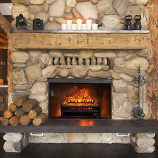 black electric fireplace logs
