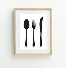 Cutlery Print Kitchen Wall Art Spoon