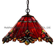 China Tfp 1804 Baroque Tiffany Style Red Stained Glass Ceiling Pendant Lamp China Tiffany Pendant Lamp Tiffany Hanging Lamp