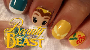 Disney nail designs and makeup inspiration. Belle Beauty And The Beast Nail Art Youtube