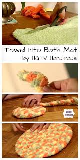 diy recycled bath towel rug tutorial