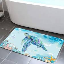 sea turtle bathroom rug nautical