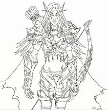 Completed pages in all my kerby rosanes colouring books | adults only. World Of Warcraft Coloring Book Beautiful Sylvanas Windrunner Outline By Kaevia On Deviantart Coloring Books World Of Warcraft My Singing Monsters