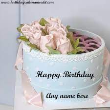 happy birthday flower cake with name edit