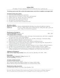 Best Of Telecommunications Technician Resume For Network