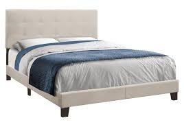 beige upholstered queen bed brault