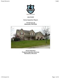 property inspection report house