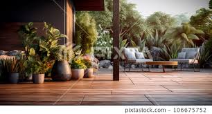 inviting patio area with a mix of