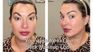 younique all in one stick makeup look