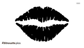 kissing lips silhouette vector clipart