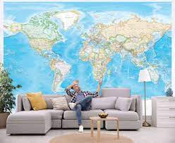Giant World Map Wall Mural Removable
