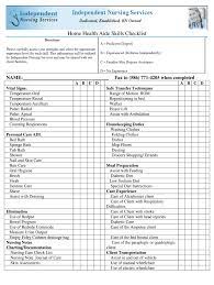 home health aide skills checklist fill