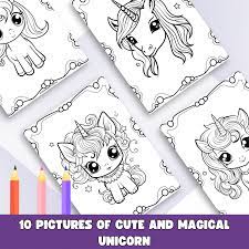 magical unicorn coloring pages cute