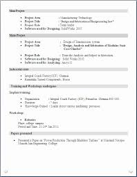 Sample Resume Format For Mechanical Engineering Freshers Filetype