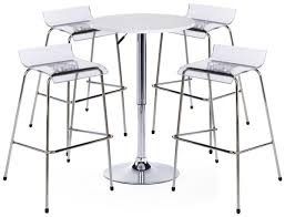 Driftwood grey finish pedestal table with lazy susan and shelf. White Bar Table And Chair Set Includes 4 Seats