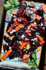 roasted beets and carrots with feta