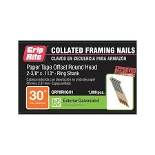 galvanized paper collated framing nails