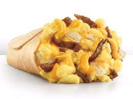 new cheesy steak lil breakfast burrito