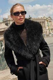 Buy Lipsy Black Faux Fur Collar Belted
