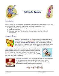 nutrition for gymnasts