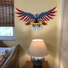 Bald Eagle Metal Art American Flag Wall