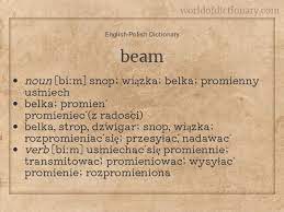 meaning of beam in english polish