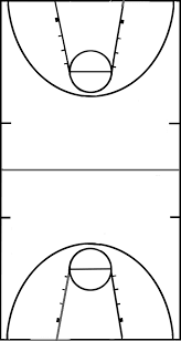 Basketball Court Basketball Half Court Diagram Clipart
