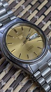 seiko 5 automatic 21 jewels golden dial
