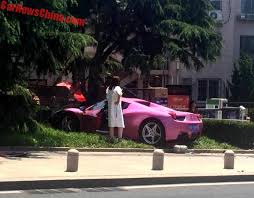 This year is one of the new attractive. Chinese Woman Crashes Pink Ferrari 458 Spider Carnewschina Com