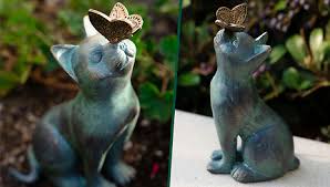 Cat Erfly Resin Garden Ornament
