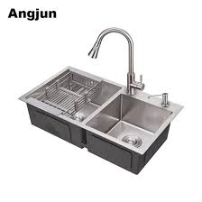 The cost of your sink is largely determined by the size and material, but double sinks typically cost more than single bowl sinks of the same size and material made by the same company. China Modern Custom Size Various Hand Made Stainless Standard Kitchen Sink Sizes China Standard Kitchen Sink Sizes Hand Made Standard Kitchen Sink Sizes