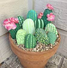 Diy Painted Cactus Rock Garden My Ballard