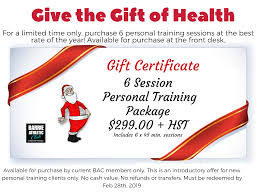Personal Training Gift Certificate Typo Fixed Barrie