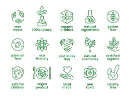 organic cosmetics symbols beauty eco
