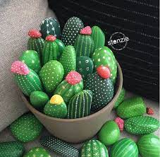 Painted Rock Cactus Rock Crafts
