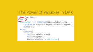 using variables within dax