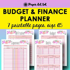 A5 Budget Planner A5 Financial Sheets Monthly Budget Etsy