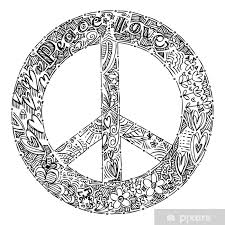 Wall Mural Black And White Peace Symbol